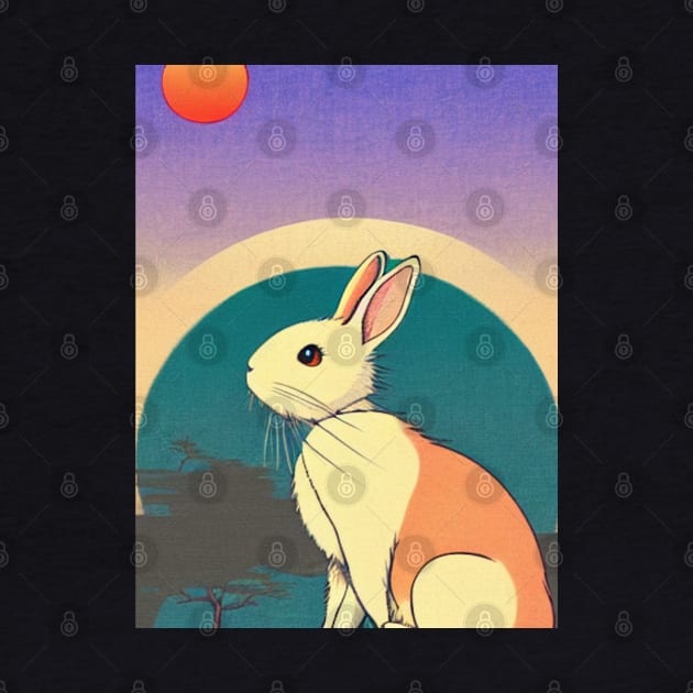 Retro Rabbit Under the Sun Florida White Rabbit by wigobun